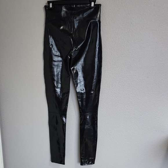 Spanx Women's Faux Patent Leather Black Leggings/ Check measure/ Label size was - Picture 2 of 9
